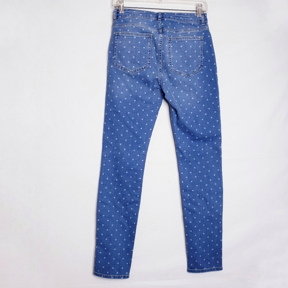 Boden Blue & White Polka Dot Stretch The Soho Skinny Jeans Women's Size 6 - Picture 5 of 14
